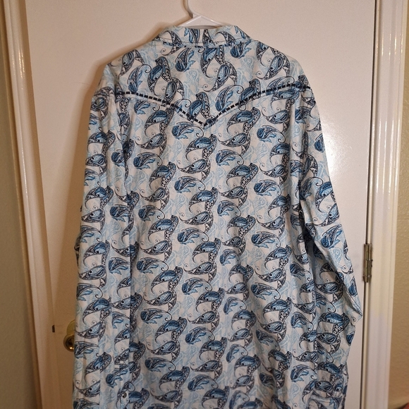 Cody JAMES Blue and White Patterned Shirt. SIZE 3XLT - Picture 6 of 6